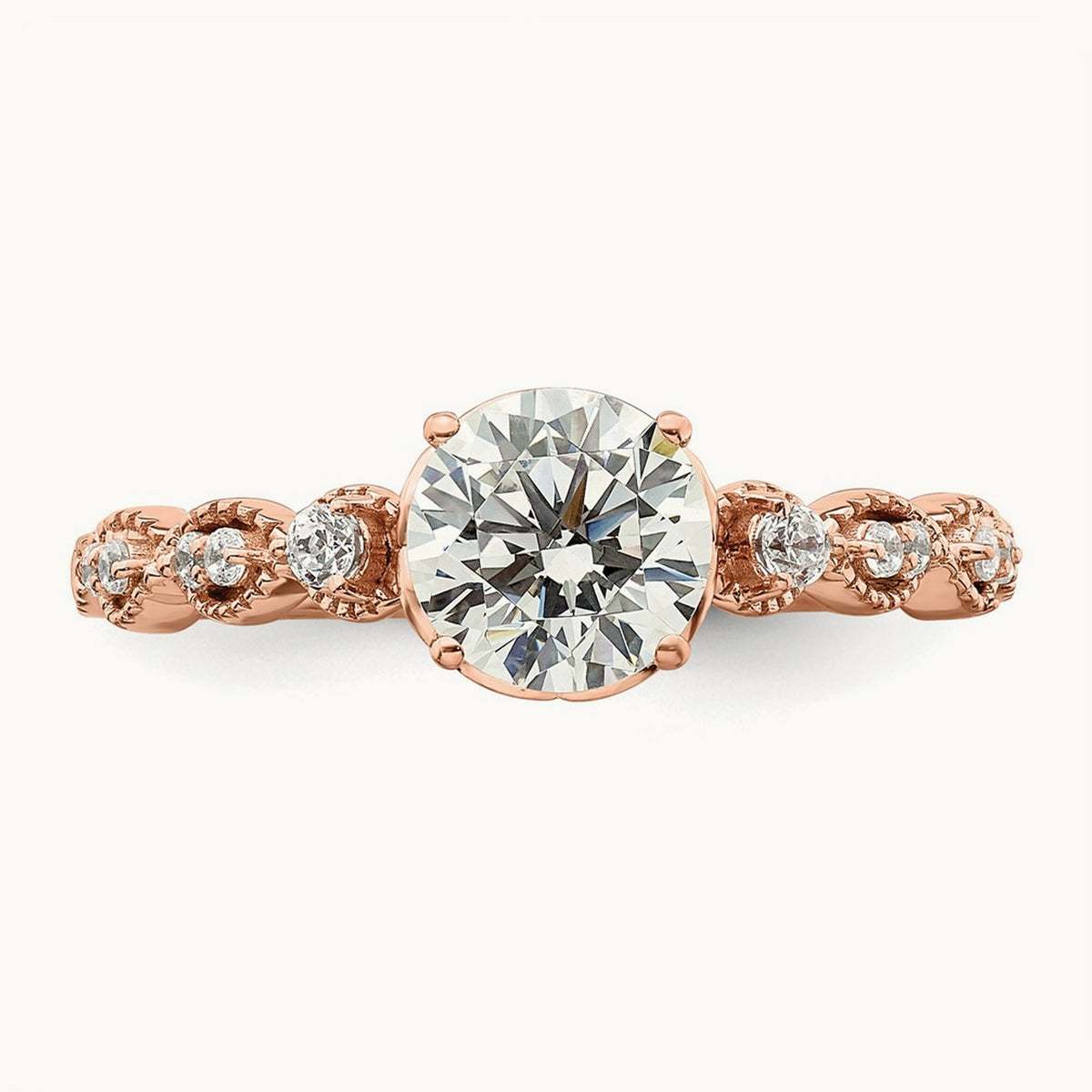1ct Round Semi-Mount Engage Dia Ring, 14K Rose Gold