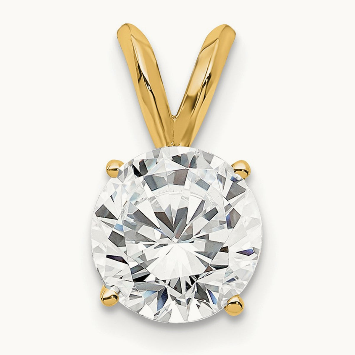 Four-Prong Solitaire Pendant, 0.25-1.00 ct Lab-Grown Diamond — VS/SI (Great) · Certified, 14K Yellow Gold
