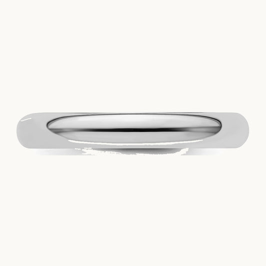 Sterling Silver Rhodium-plated 3mm Half-Round Band