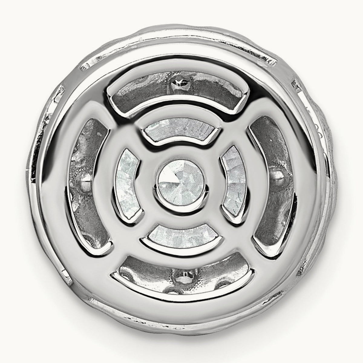 Round Halo Chain Slide Pendant, 0.25-5.00 ct tw Lab-Grown Diamond — 3 ct, 14K White Gold