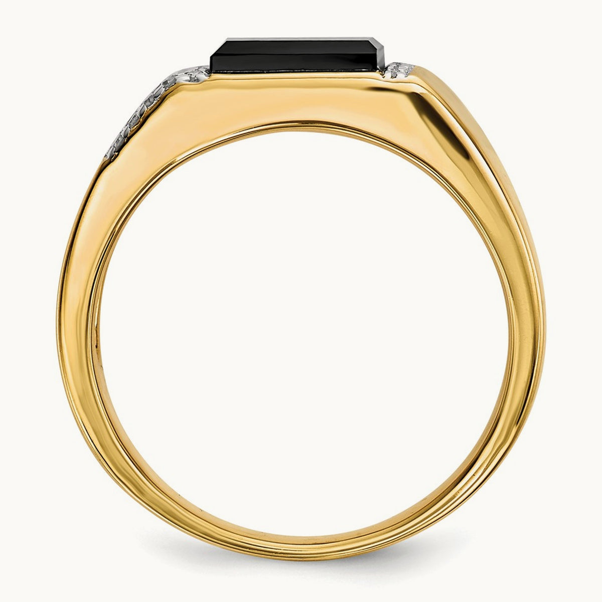 Onyx and Diamond Mens Ring, 14K