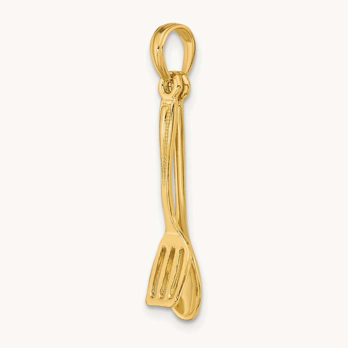 3-D Moveable Spoon and Spatula Charm, 14K
