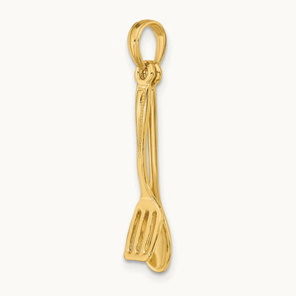 3-D Moveable Spoon and Spatula Charm, 14K