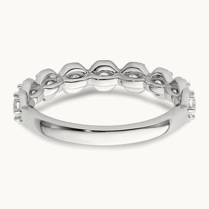 Hexagon Setting Wedding Band, 0.75 ct tw — 14K White Gold