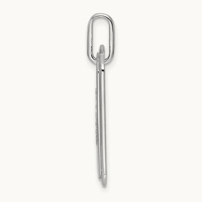 Diamond Dog Tag Charm — 14K White Gold, G