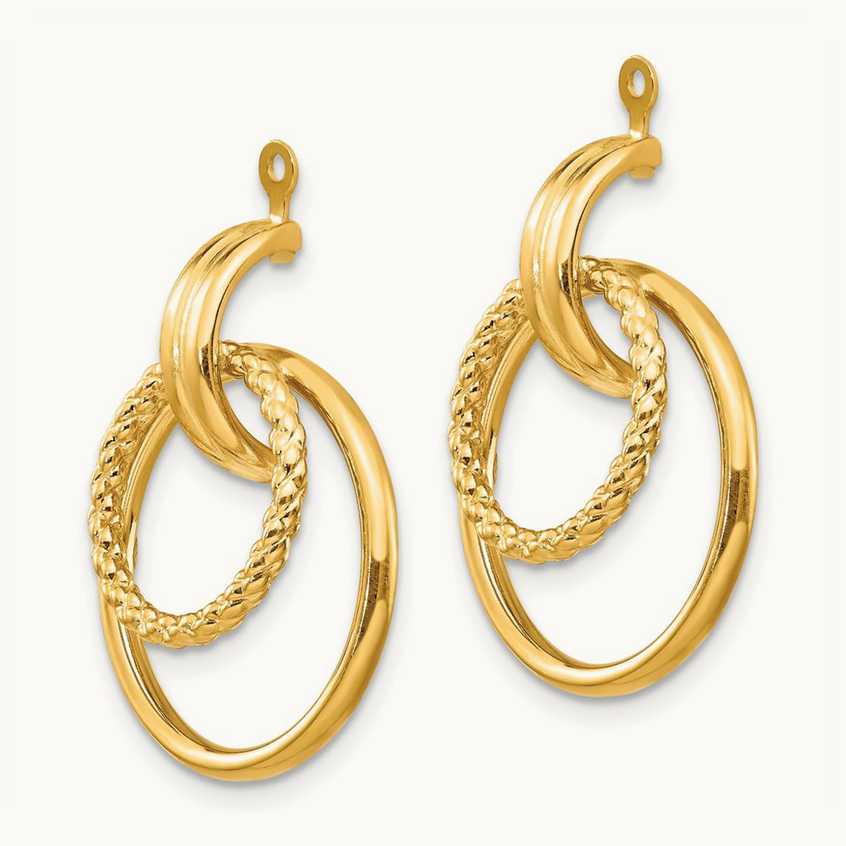 Polished & Twisted Fancy Earring Jackets — 14K Yellow Gold