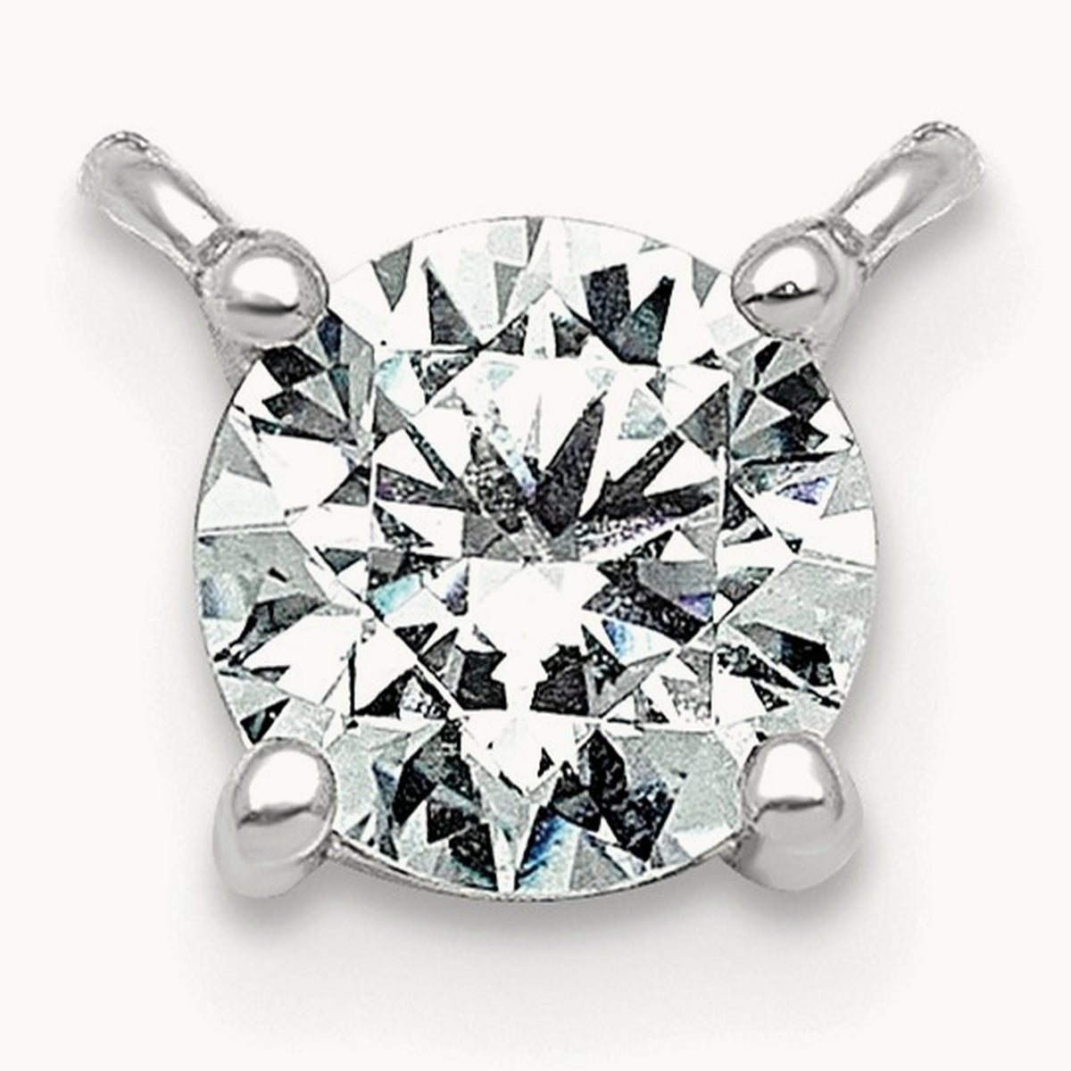 Four-Prong Solitaire Necklace, 0.50-4.00 ct tw Lab-Grown Diamond — 14K White Gold