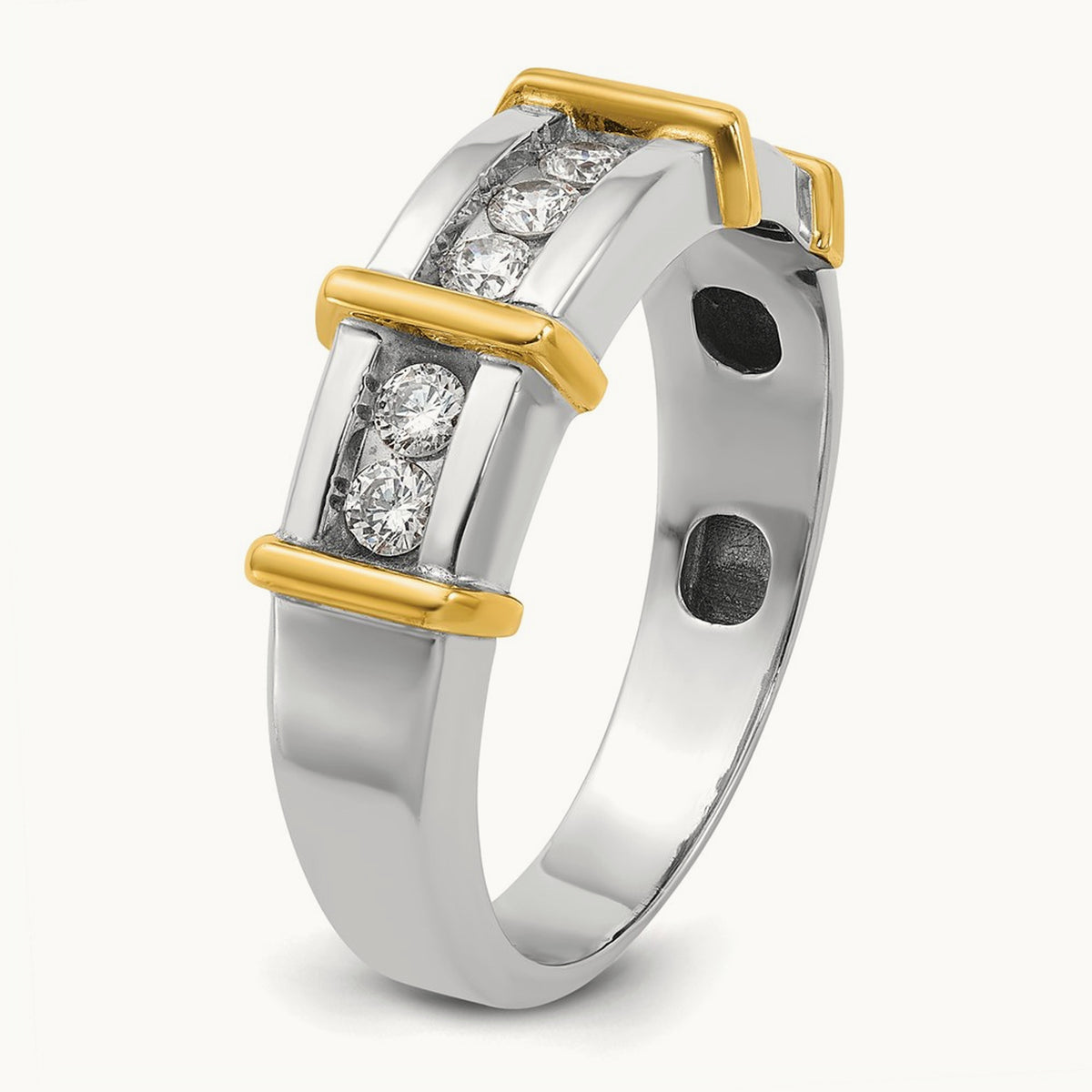 Men's Polished 7-Stone Diamond Ring — IBGoodman — 0.49 ct