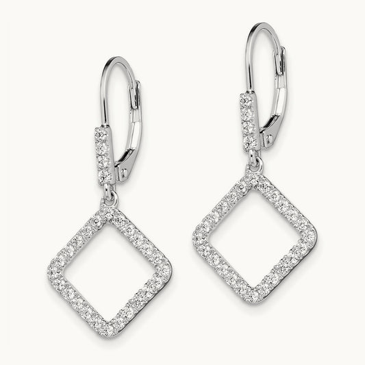 Square Leverback Earrings, 0.50 ct tw Lab-Grown Diamond