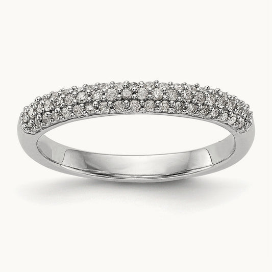Micro Pave Diamond Band, 14K White Gold