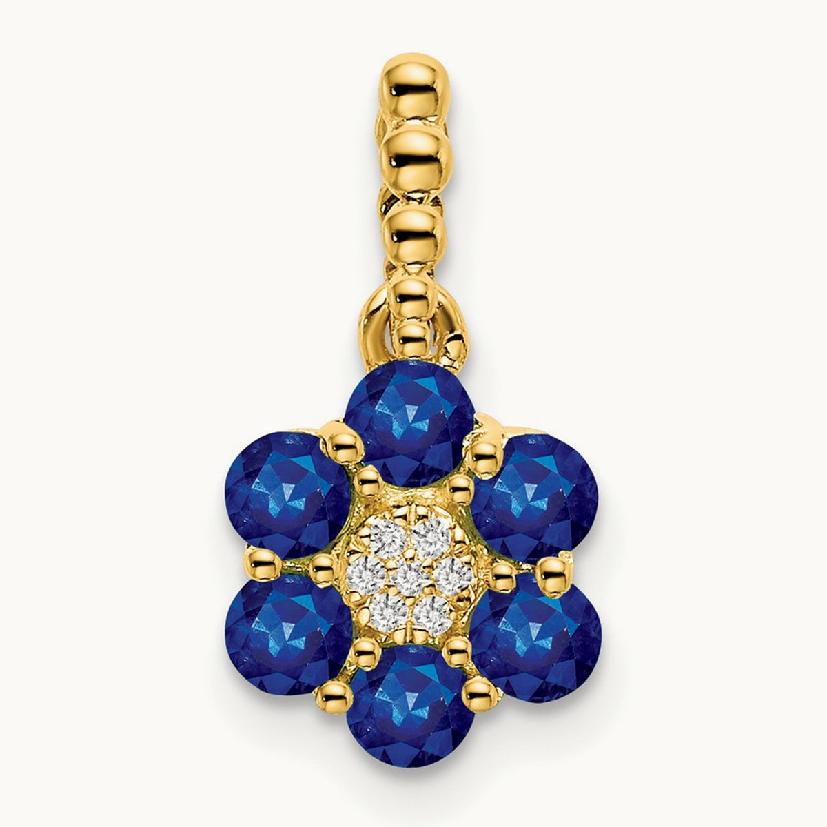 Sapphire and Diamond Floral Pendant — photo set