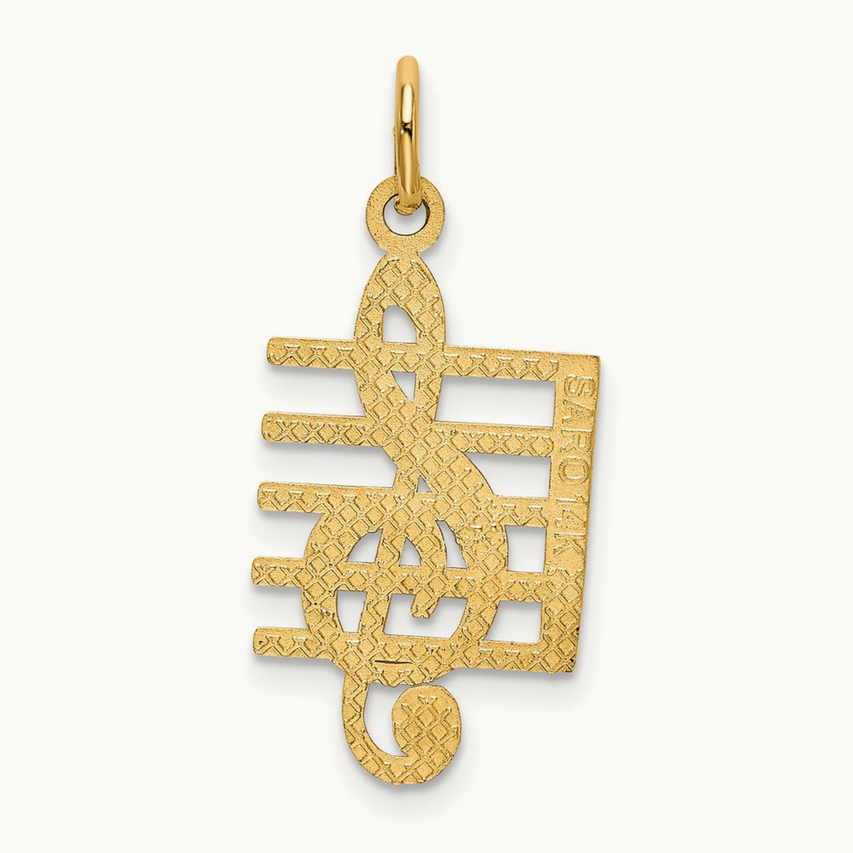 Musical Staff Charm, 14K