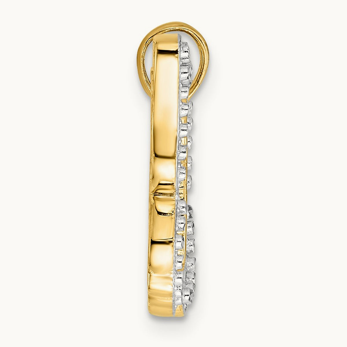 Diamond-cut Butterfly Pendant, 14K with White Rhodium