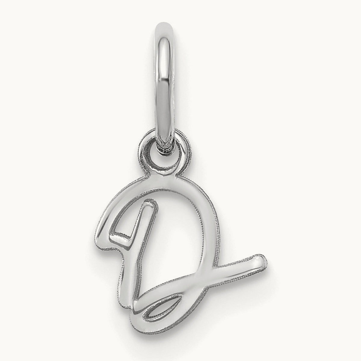Upper case Initial Charm — 14K White Gold, D