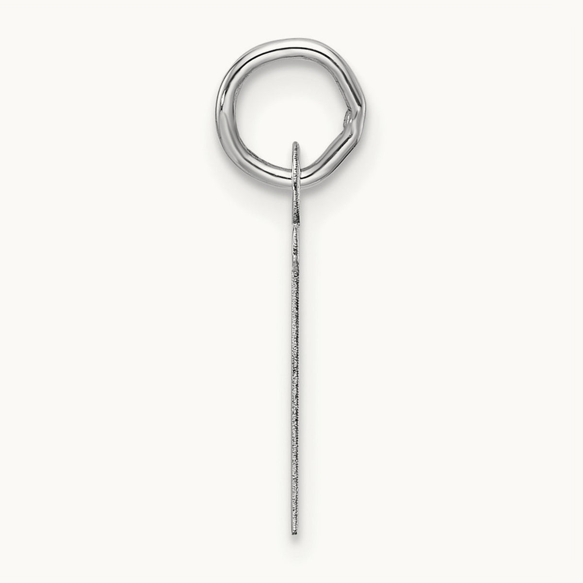 Slanted Block Initial Charm — 14K White Gold, T