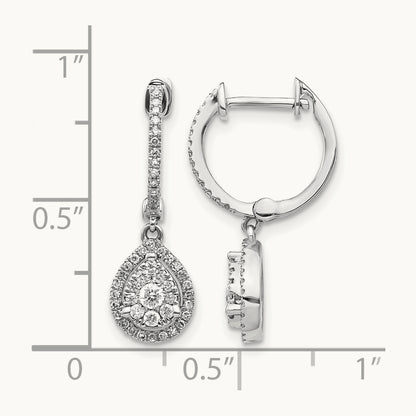 Halo Hinged Hoop Earrings, 0.50 ct tw Lab-Grown Diamond