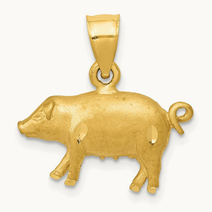 Diamond-cut Pig Pendant — 18mm