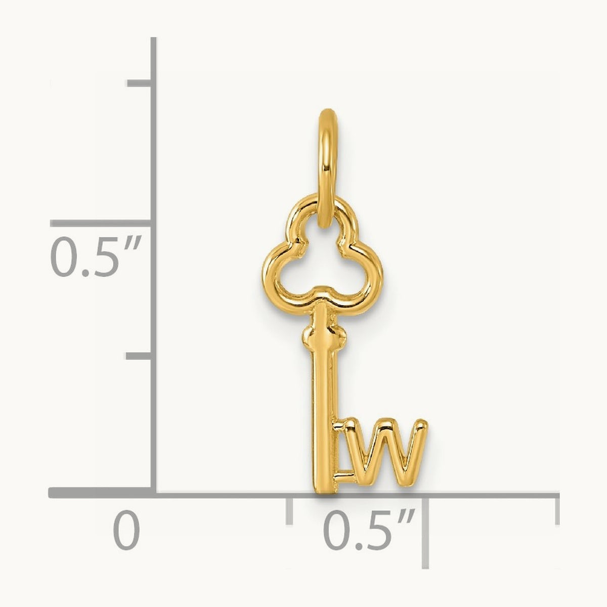 Key Initial Charm — 14K Yellow Gold, W