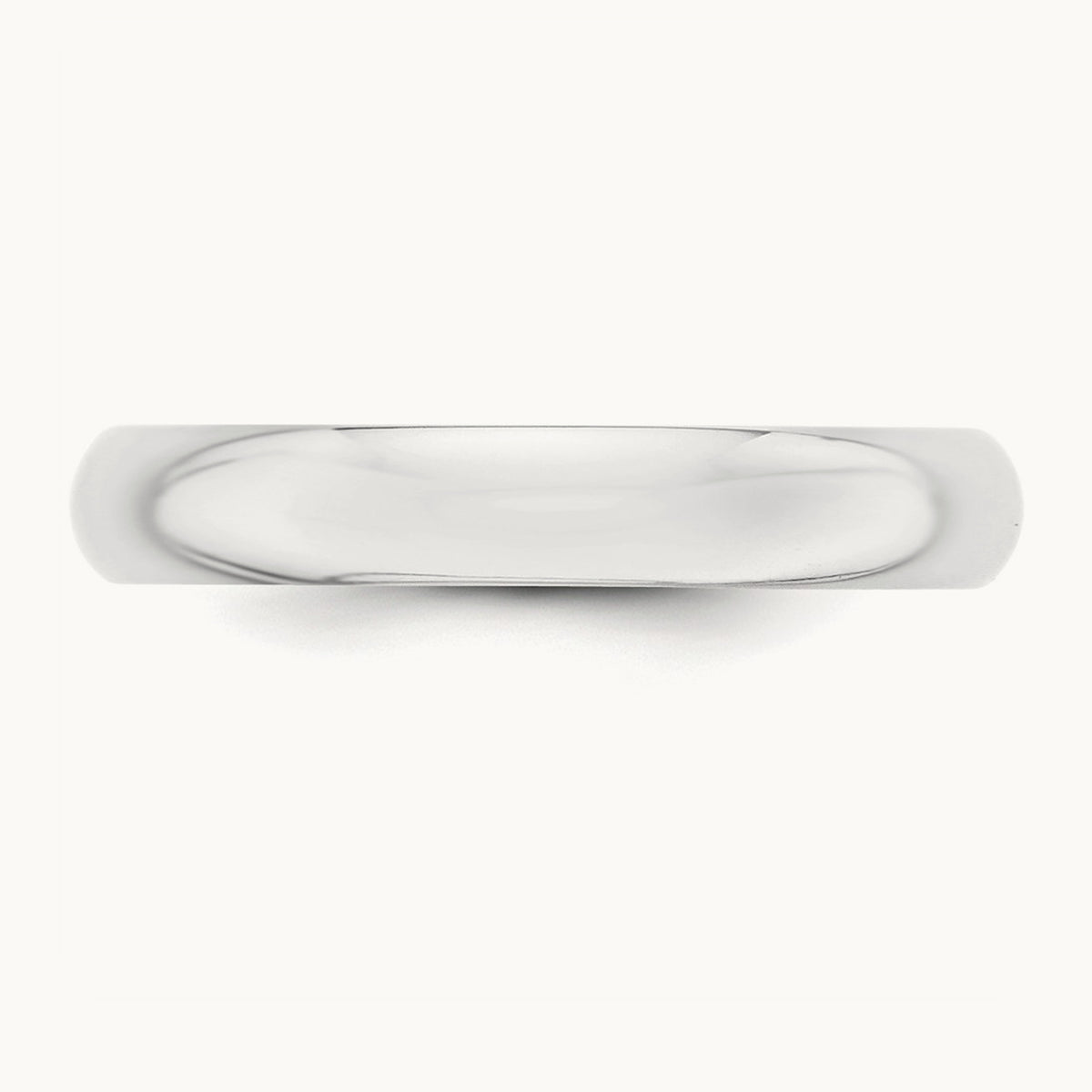 Half Round Band, 4mm, 10K White Gold