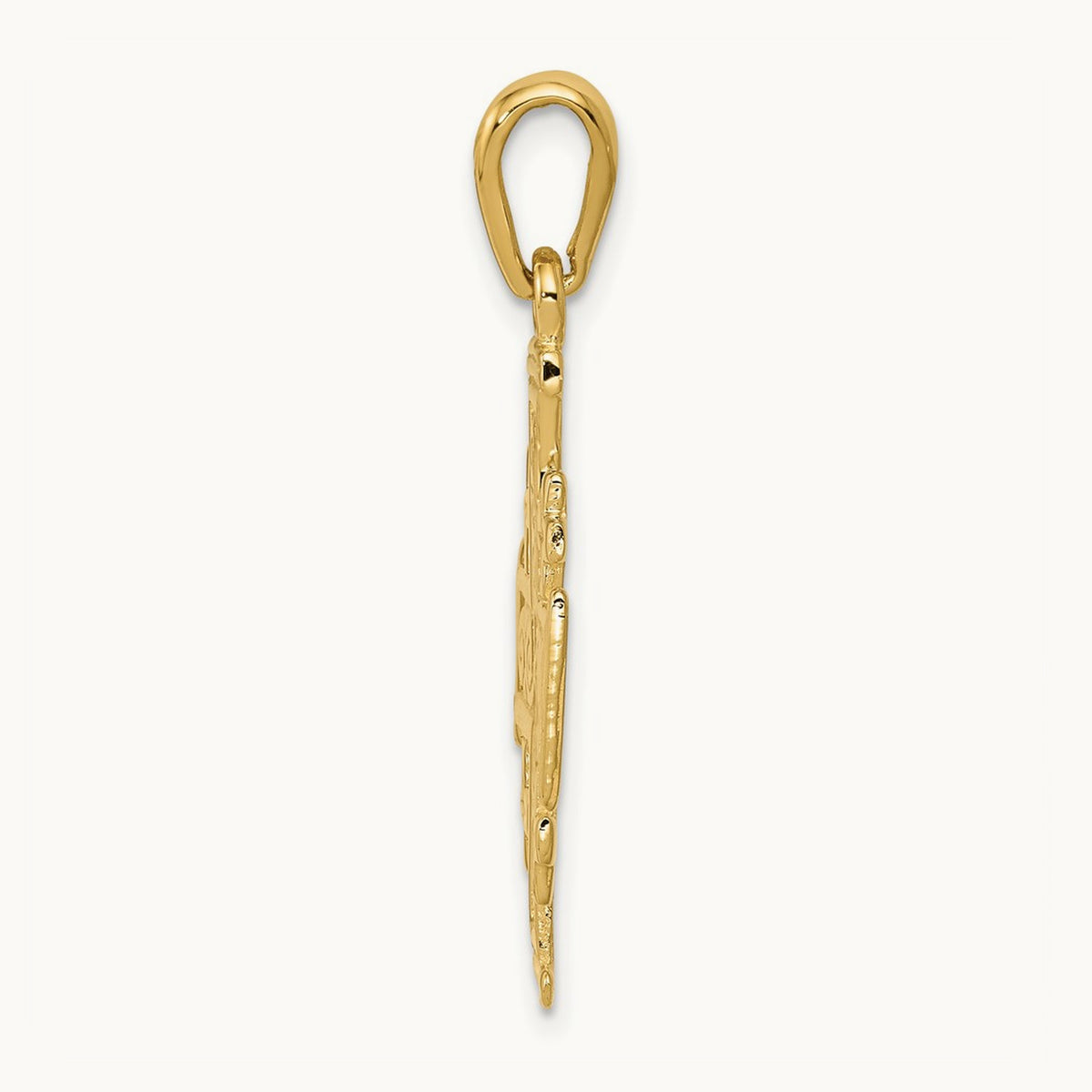 Jerusalem Cross Pendant — 14K Yellow Gold, 32mm