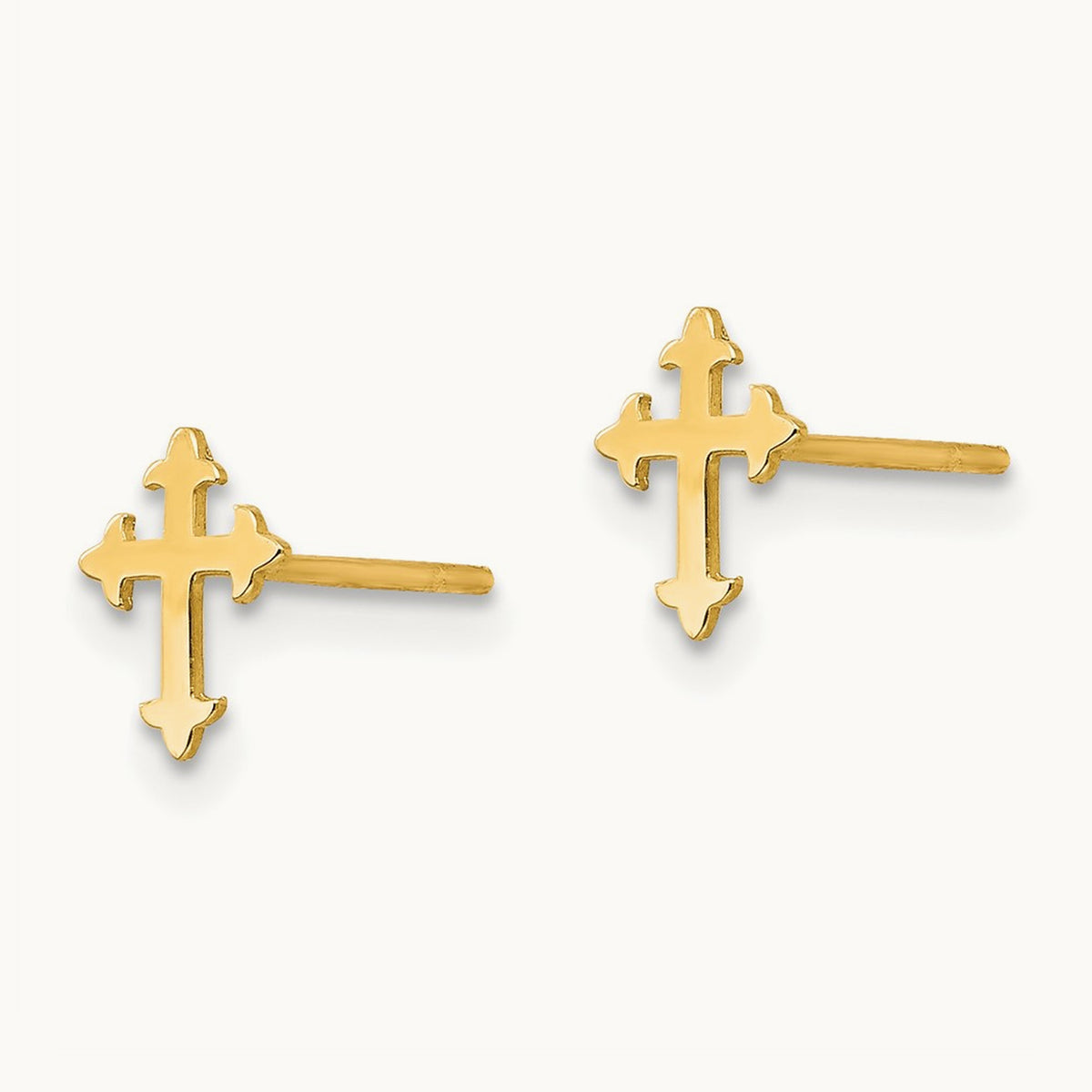 Madi K Polished Cross Post Earrings — photo set