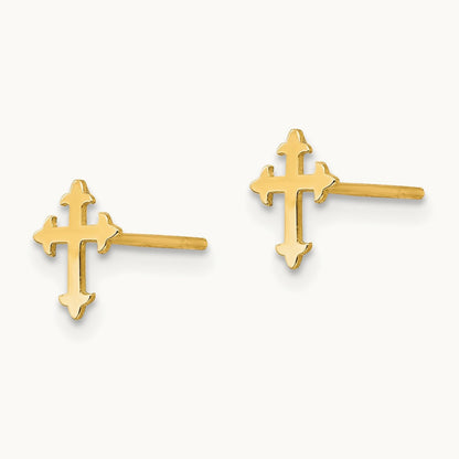 Madi K Polished Cross Post Earrings — photo set