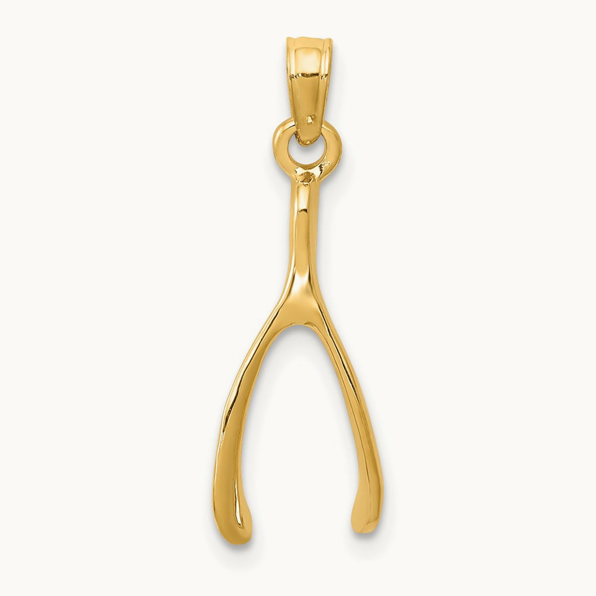 Wishbone Pendant, 14K