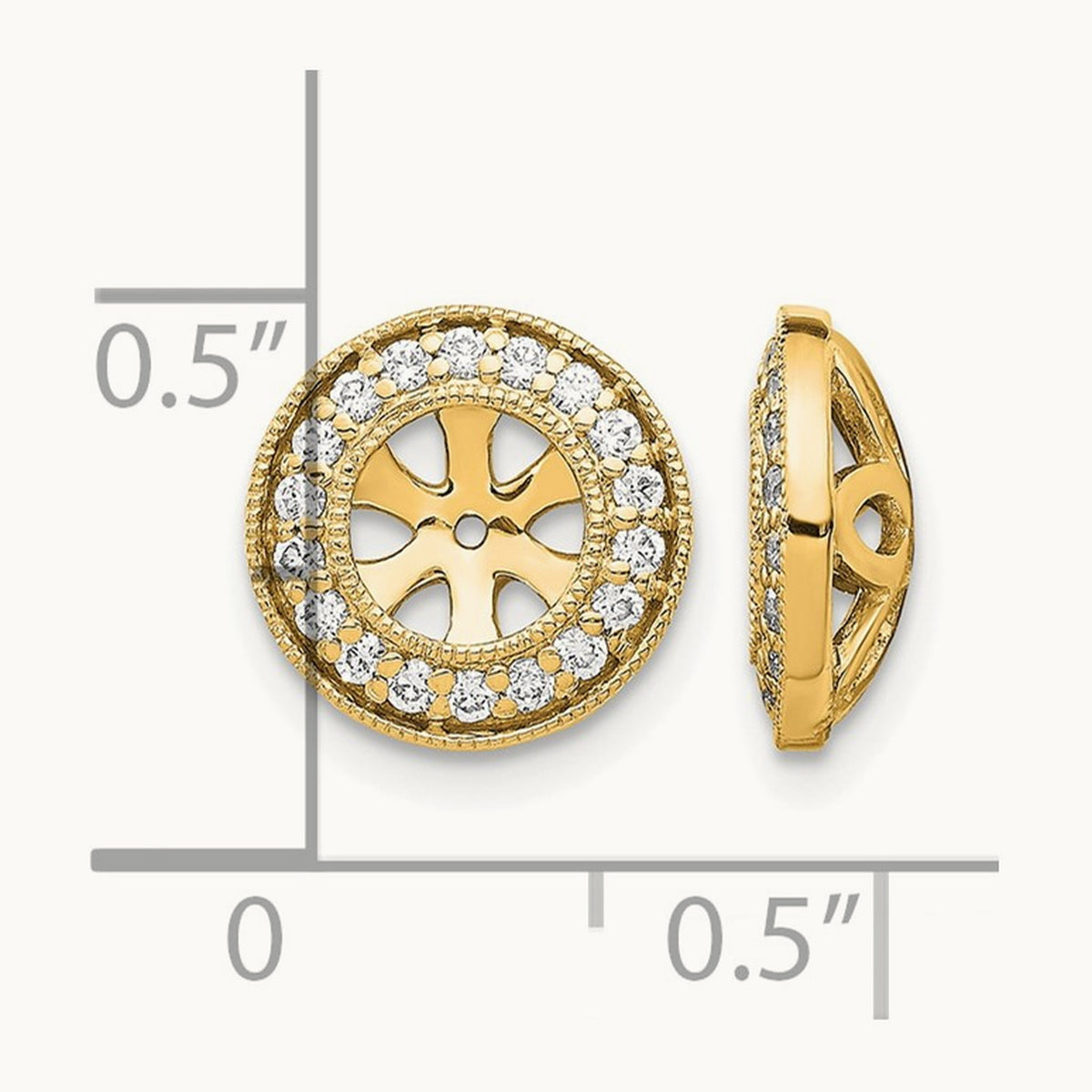 Diamond Earring Jackets — 14K Yellow Gold