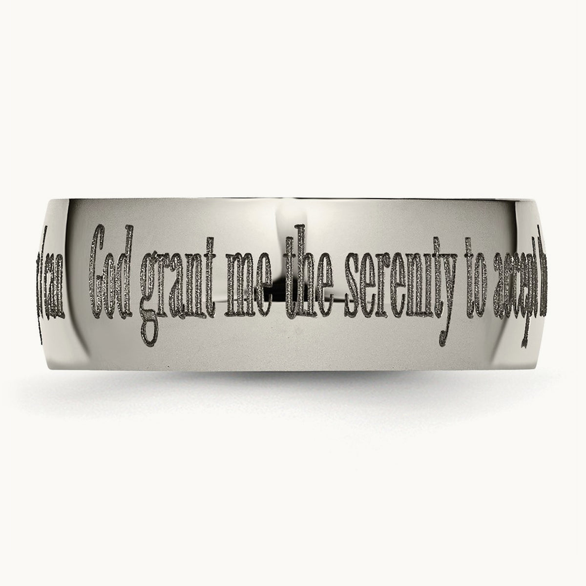 Polished Serenity Prayer Laser Design Band — photo set (2)