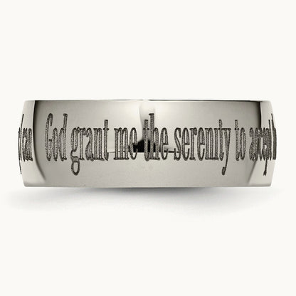 Polished Serenity Prayer Laser Design Band — photo set