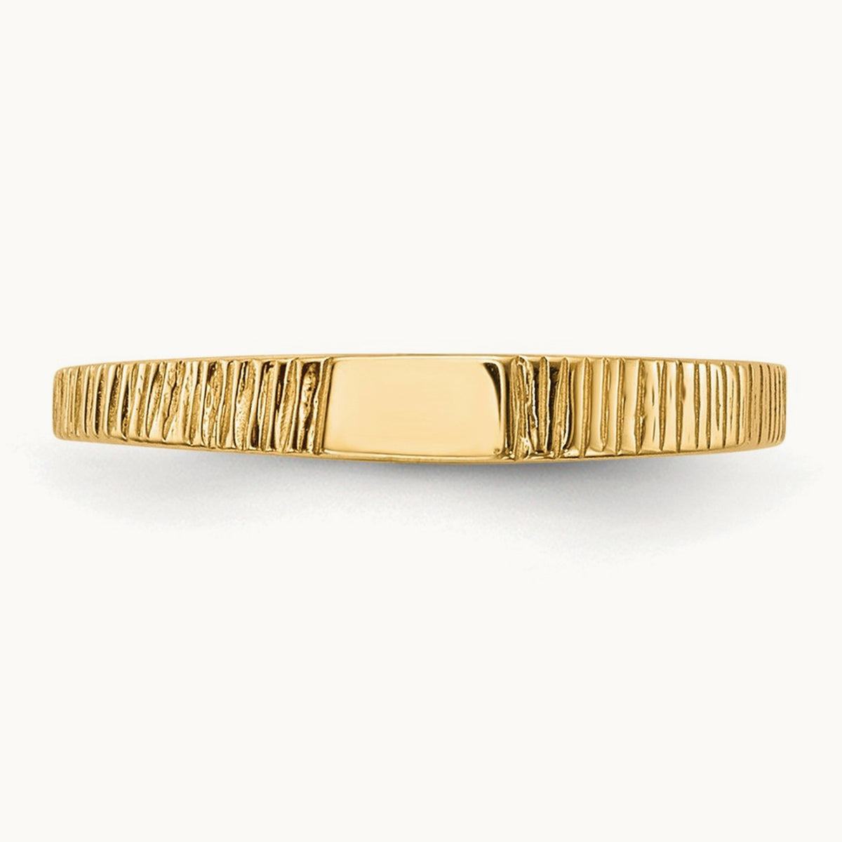 Polished & Ridged Baby Ring, 14K