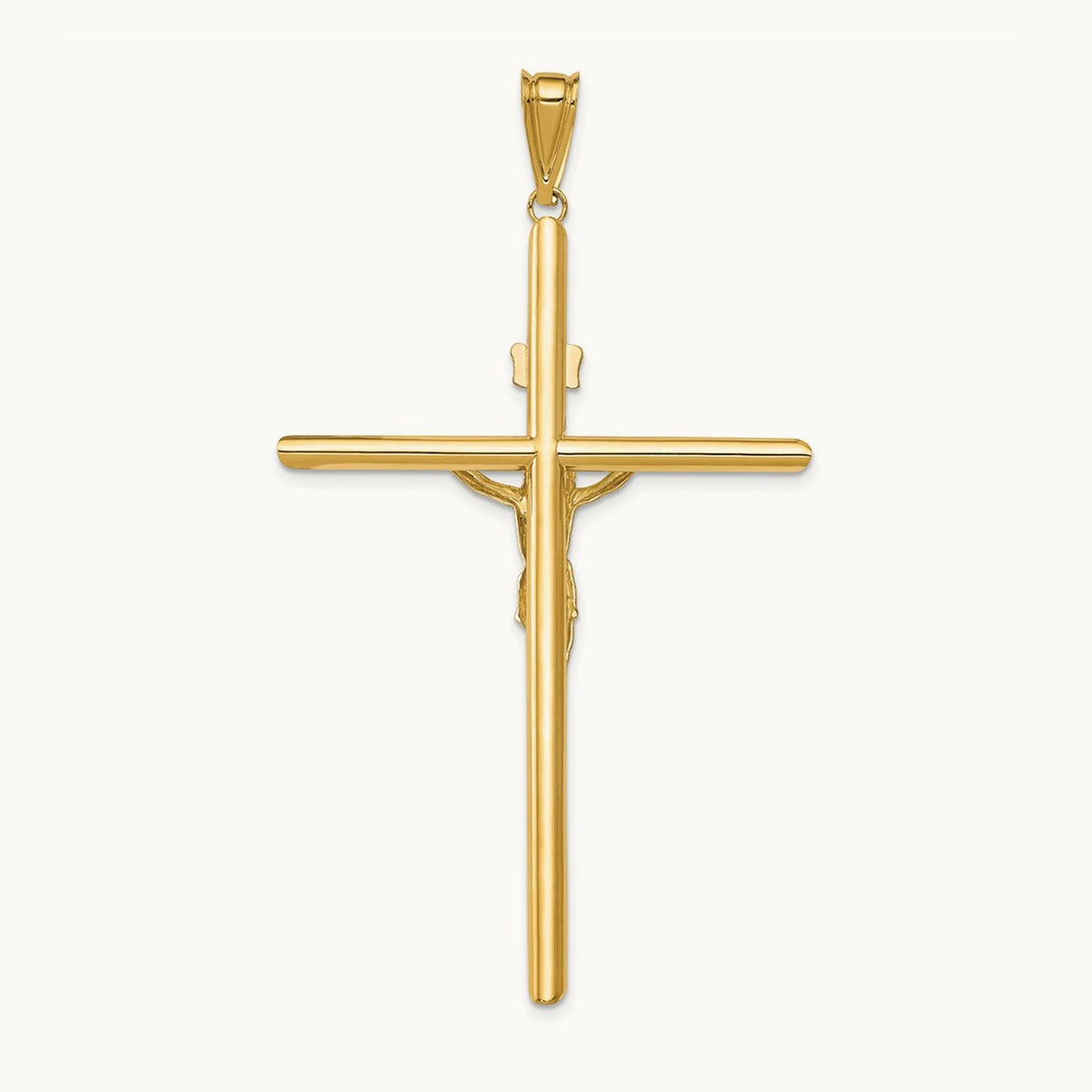 Polished Jesus Crucifix Pendant — 69mm