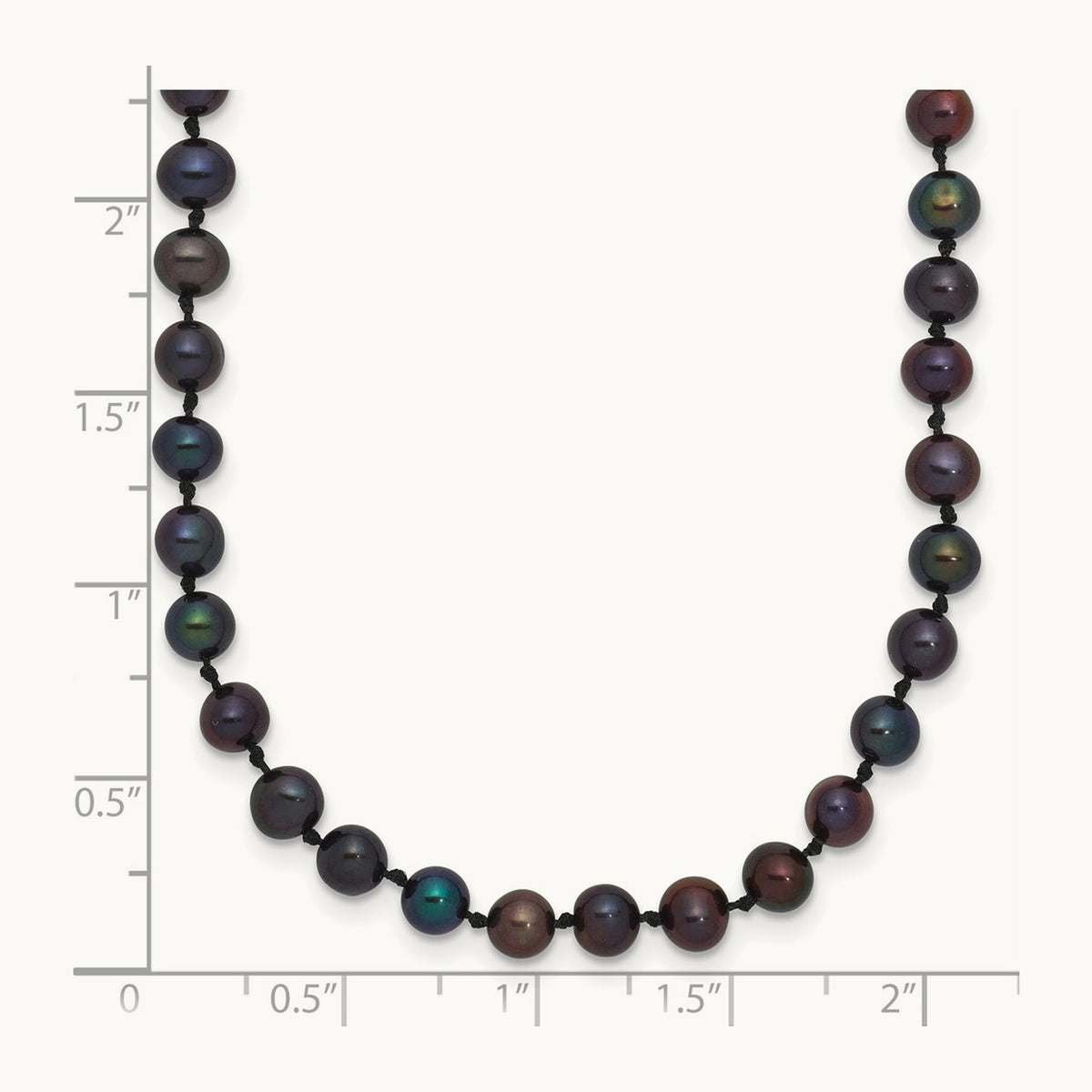 4- Black Near Round Freshwater Cultured Pearl Necklace, 5mm, 14K