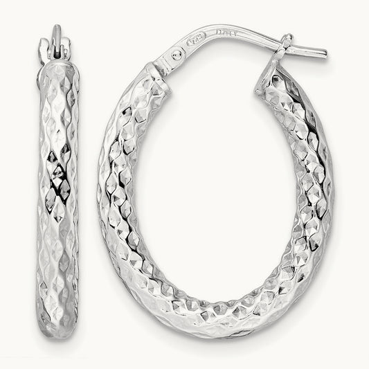 Rhod- Polished D/C Hoop Earrings — Leslie's — photo set