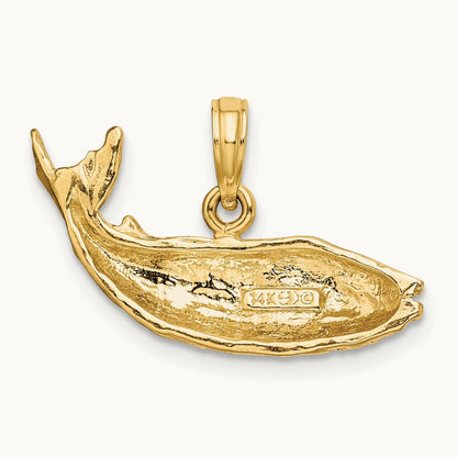 2-D Humpback Whale Charm, 14K