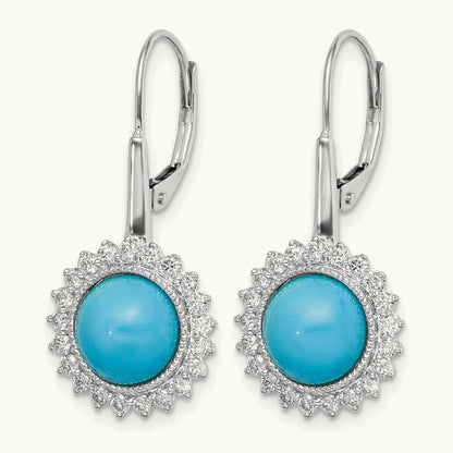 Turquoise and Diamond Leverback Earrings — photo set