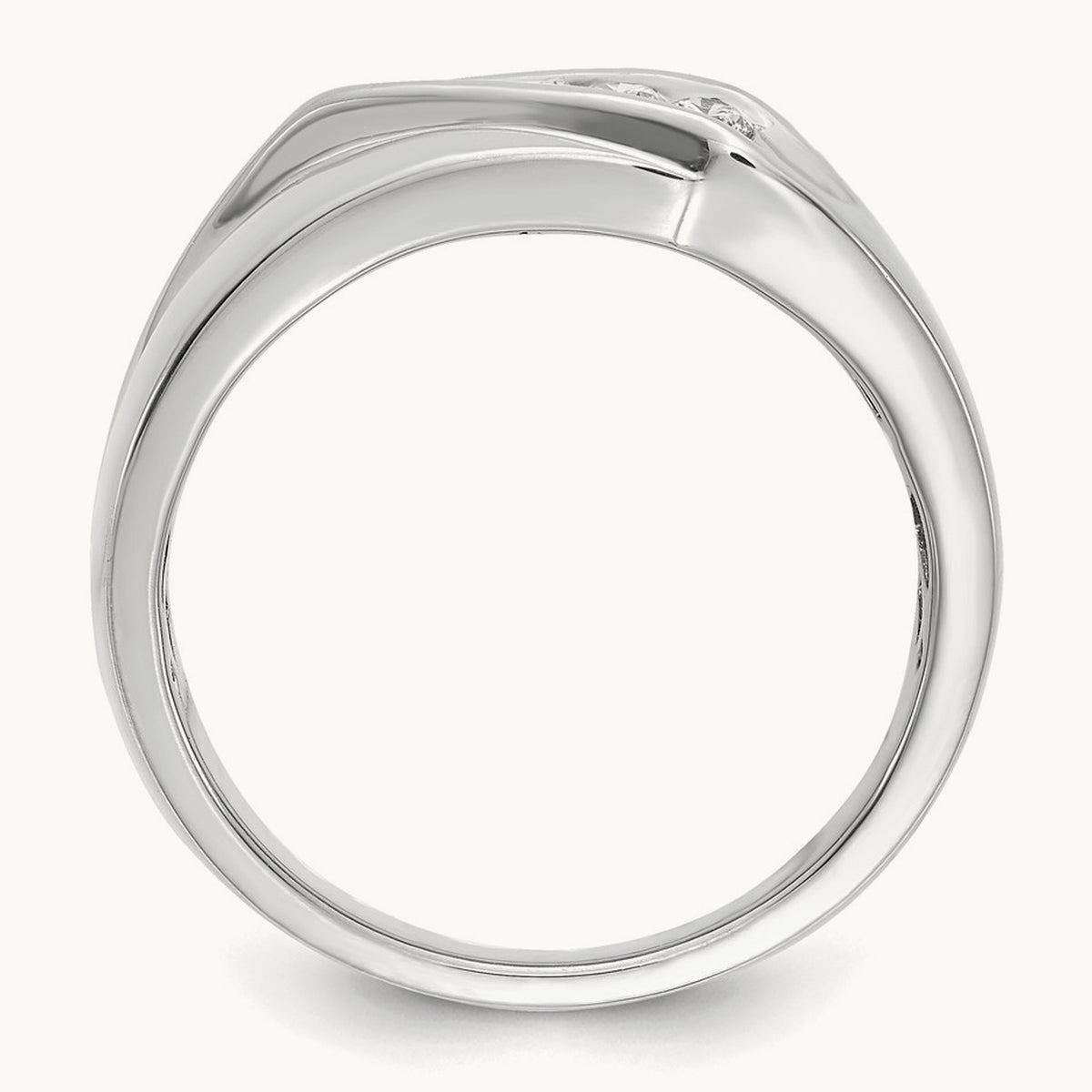 5 Stone Men's Ring, 0.25 ct tw Lab-Grown Diamond — 14K White Gold