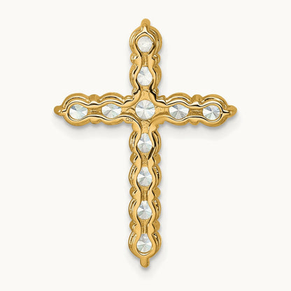 Cross Chain Slide Pendant, 2.00 ct tw Lab-Grown Diamond — 14K Yellow Gold