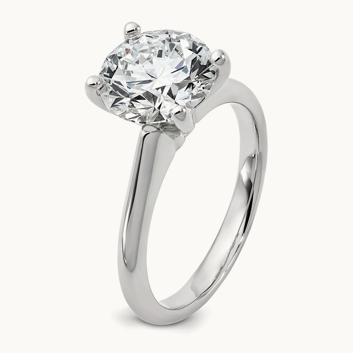 Round 8X Ring, 3.00 ct tw Lab-Grown Diamond — 14K White Gold