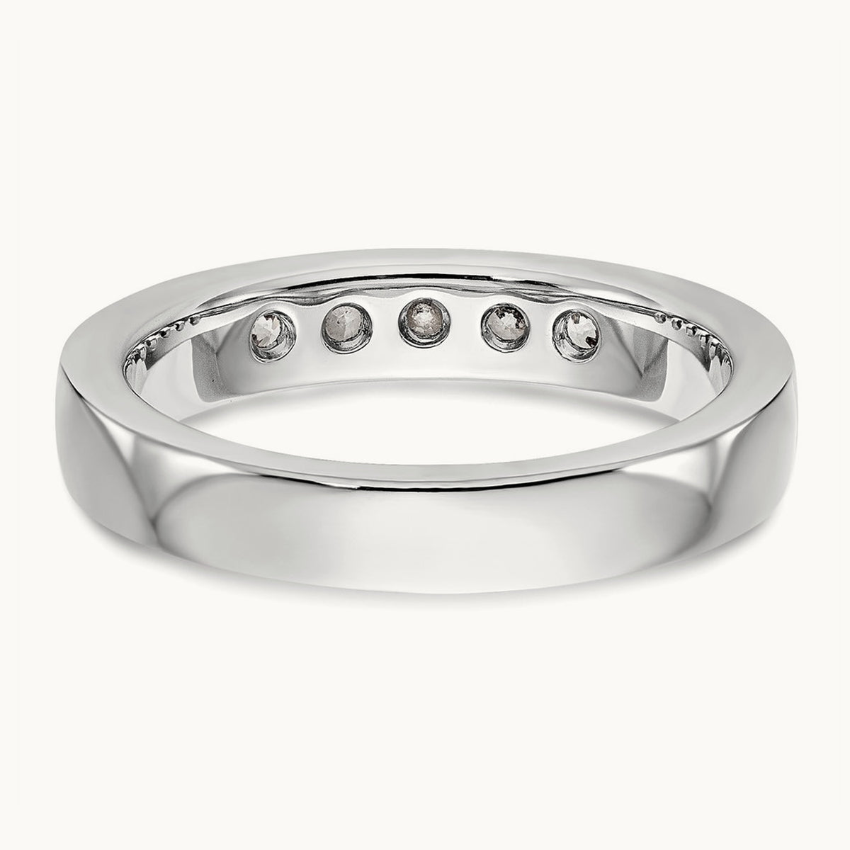 5- Stone Closed Channel Band Mounting, 2.6mm, 14K White Gold