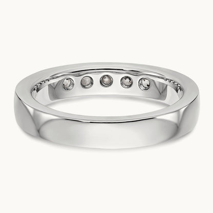 5- Stone Closed Channel Band Mounting, 2.6mm, 14K White Gold