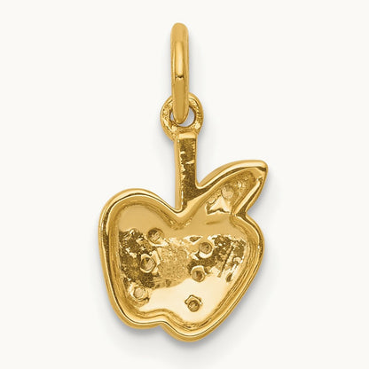 Diamond Apple Charm — 14K Yellow Gold