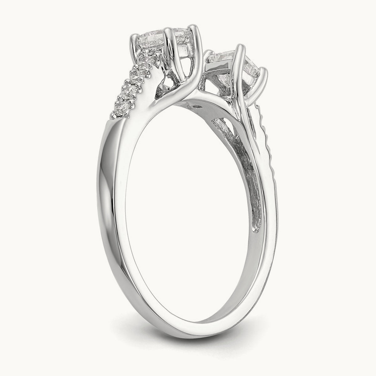 3-Stone Peg Set Engagement Ring Mounting