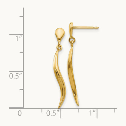 Polished Fancy Dangle Post Earrings, 14K
