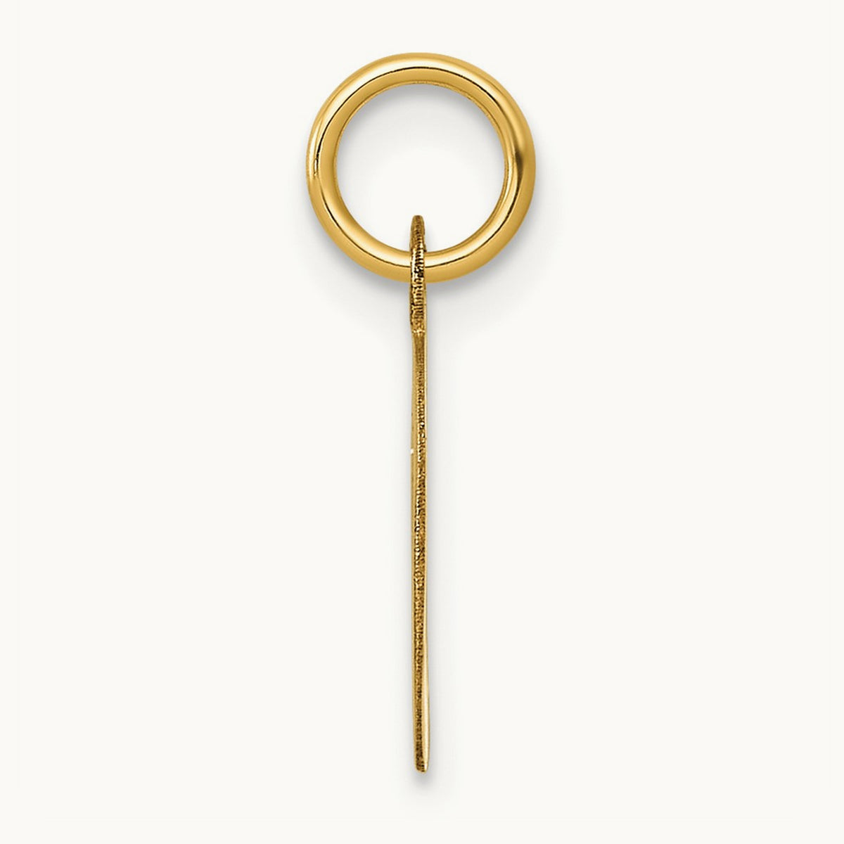 Small Block Initial Charm — 14K Yellow Gold, O