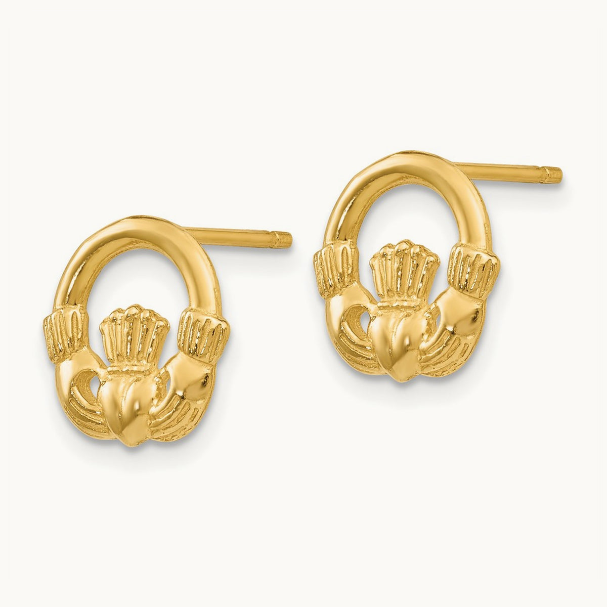 Claddagh Post Earrings — 10mm