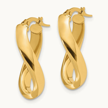 Polished Twisted Oval Hoop Earrings — photo set