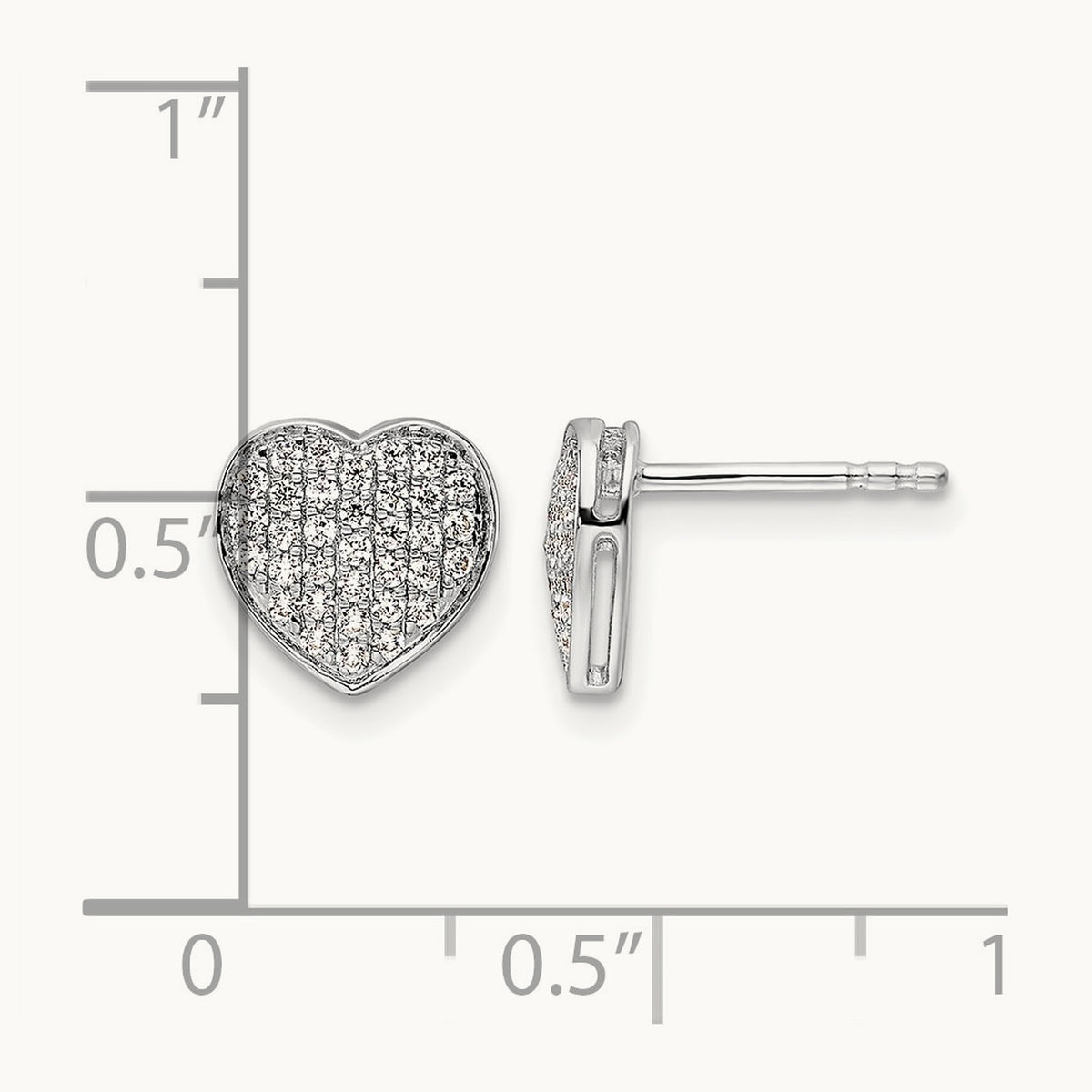 Diamond Heart Post Earrings — photo set