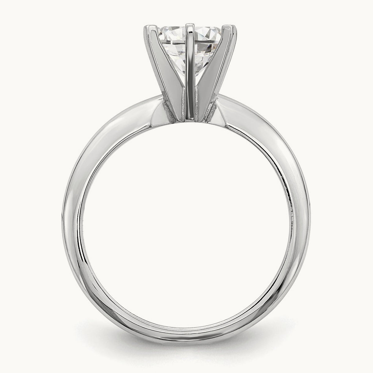 1/2ct. Heavy-Weight Half-Round 6-Prong Solitaire Mounting, Platinum