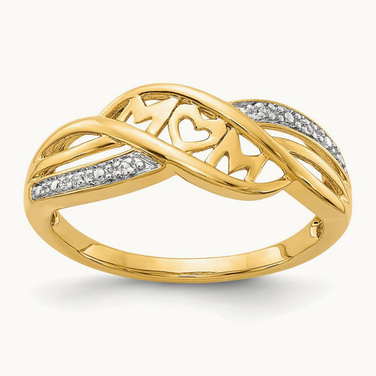 w/Rhodium Diamond MOM Ring, 14K